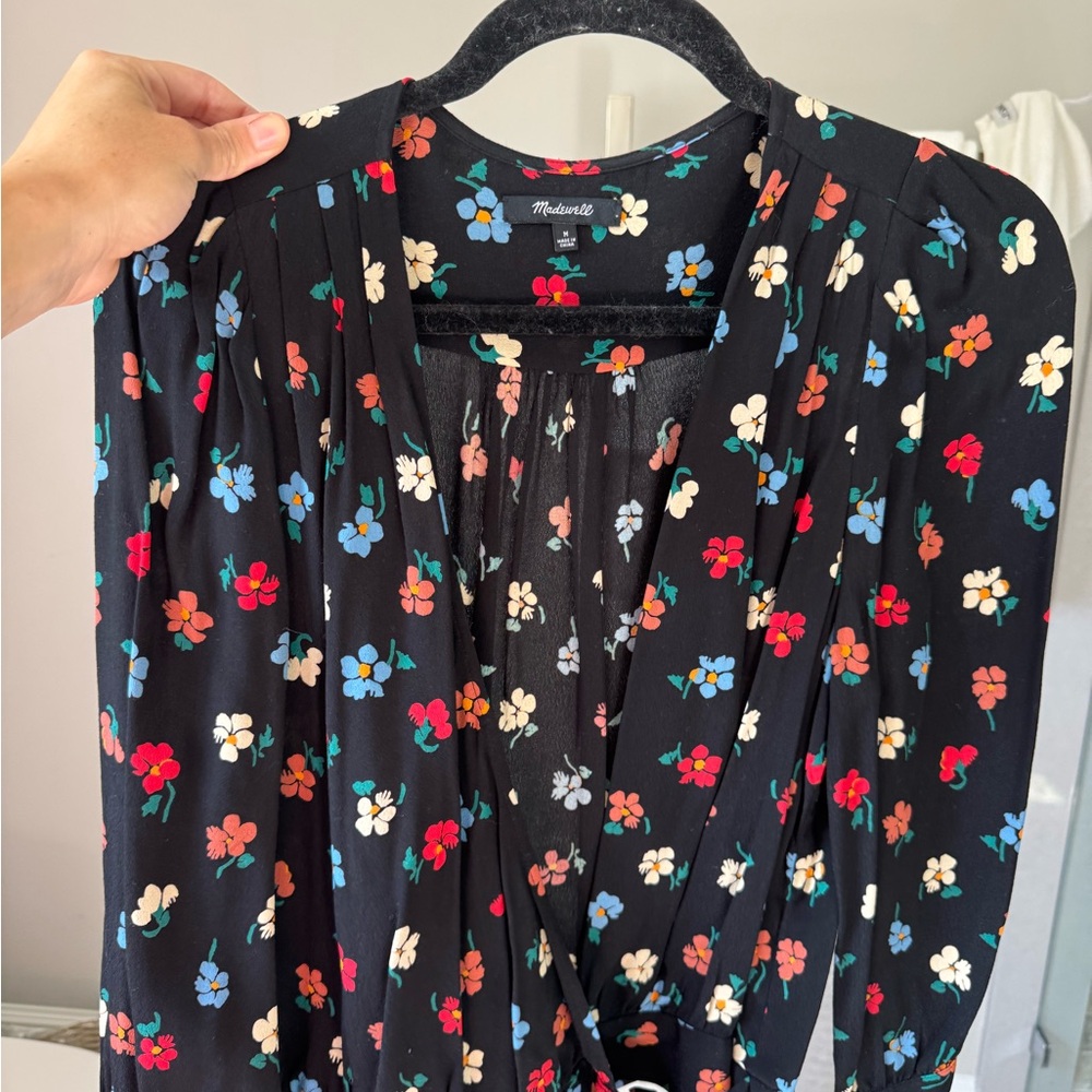 Madewell Wrap Top in Pressed Flowers